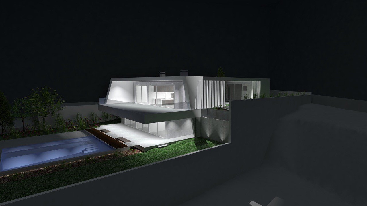 Villa+moderne+nuit